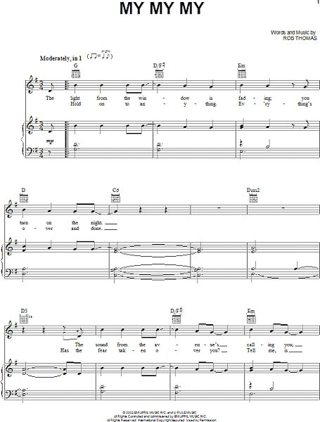 open zoom image for My My My - Piano/Vocal/Guitar, New, Main