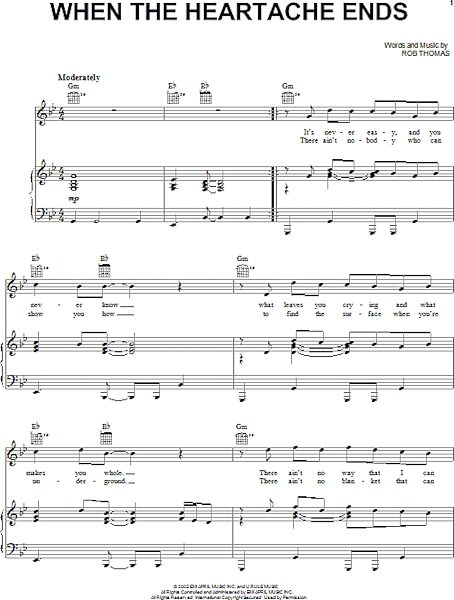 open zoom image for When The Heartache Ends - Piano/Vocal/Guitar, New, Main