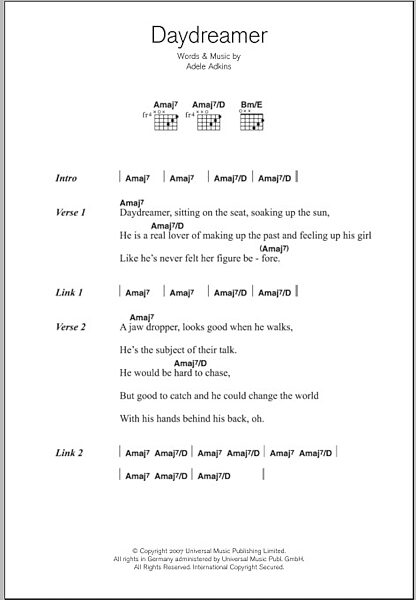 open zoom image for Daydreamer - Guitar Chords/Lyrics, New, Main