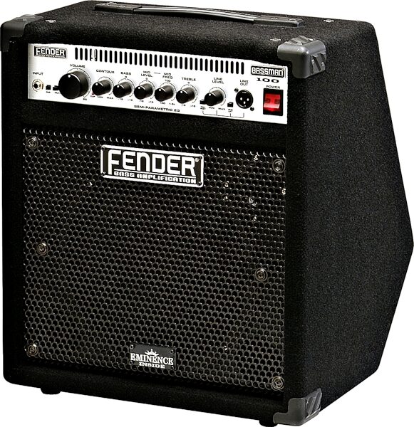 open zoom image for Fender Bassman 100 Bass Combo Amplifier (100 Watts, 1x10 in.), Right Angle View