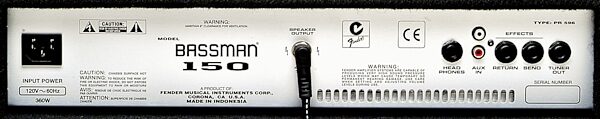 open zoom image for Fender Bassman 150 Bass Combo Amplifier (150 Watts, 1x12 in.), Back Panel