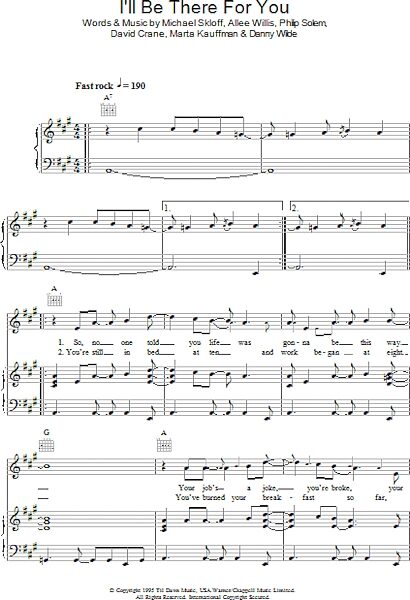 open zoom image for I'll Be There For You (theme from Friends) - Piano/Vocal/Guitar, New, Main