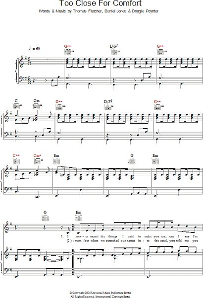 open zoom image for Too Close For Comfort - Piano/Vocal/Guitar, New, Main