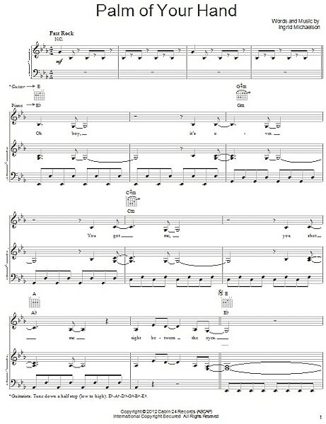 open zoom image for Palm Of Your Hand - Piano/Vocal/Guitar, New, Main