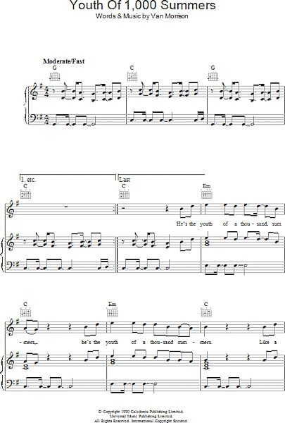 open zoom image for Youth Of 1000 Summers - Piano/Vocal/Guitar, New, Main
