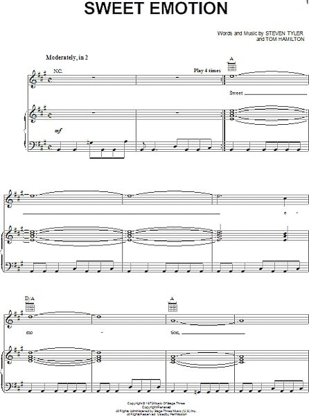 open zoom image for Sweet Emotion - Piano/Vocal/Guitar, New, Main