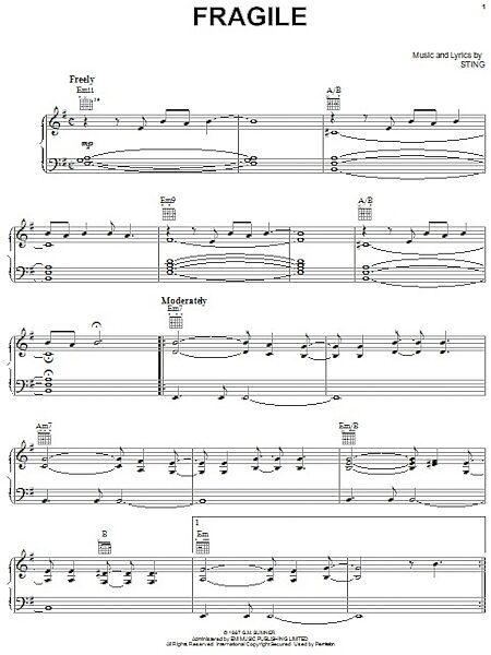 open zoom image for Fragile - Piano/Vocal/Guitar, New, Main