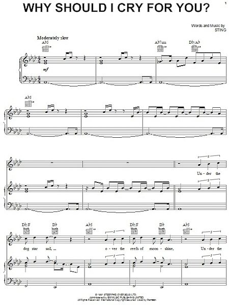 open zoom image for Why Should I Cry For You? - Piano/Vocal/Guitar, New, Main
