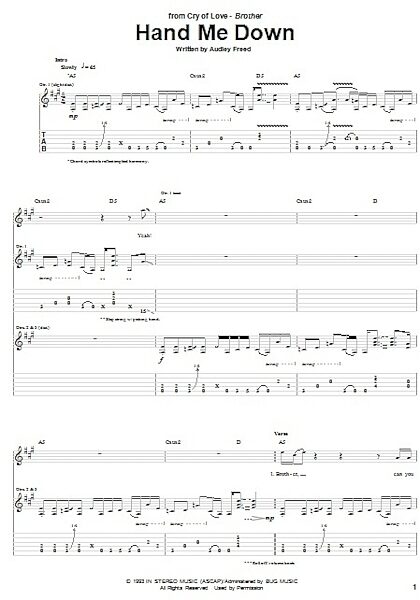 open zoom image for Hand Me Down - Guitar TAB, New, Main