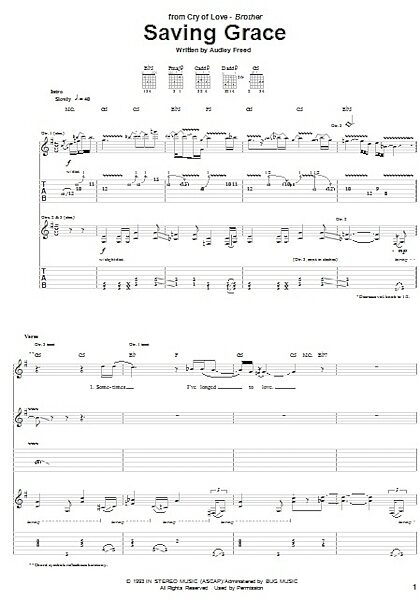 open zoom image for Saving Grace - Guitar TAB, New, Main