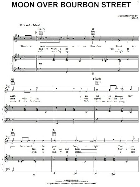 open zoom image for Moon Over Bourbon Street - Piano/Vocal/Guitar, New, Main