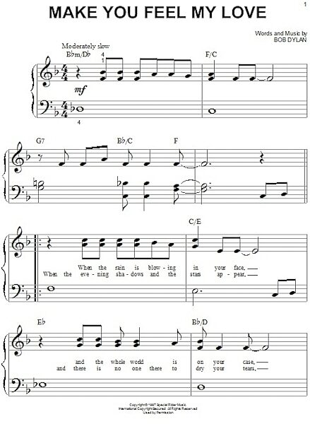 open zoom image for Make You Feel My Love - Big Note Piano, New, Main