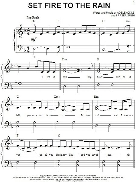 open zoom image for Set Fire To The Rain - Big Note Piano, New, Main