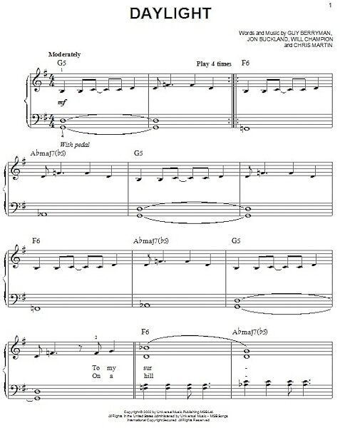 open zoom image for Daylight - Easy Piano, New, Main