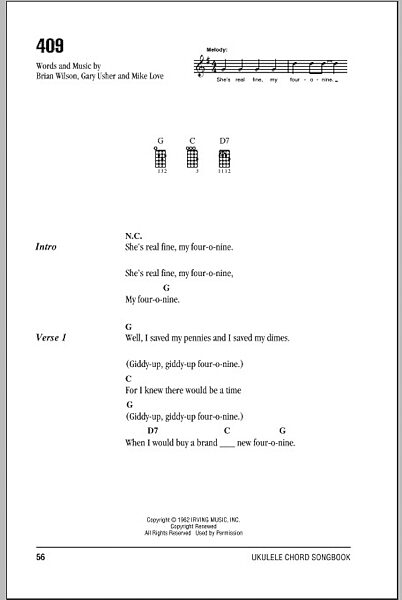 open zoom image for 409 - Ukulele Chords/Lyrics, New, Main