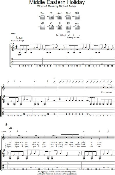 open zoom image for Middle Eastern Holiday - Guitar TAB, New, Main