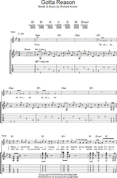 open zoom image for Gotta Reason - Guitar TAB, New, Main
