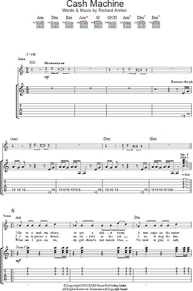 open zoom image for Cash Machine - Guitar TAB, New, Main