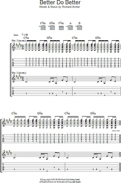 open zoom image for Better Do Better - Guitar TAB, New, Main