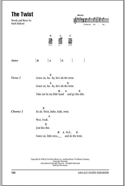 open zoom image for The Twist - Ukulele Chords/Lyrics, New, Main