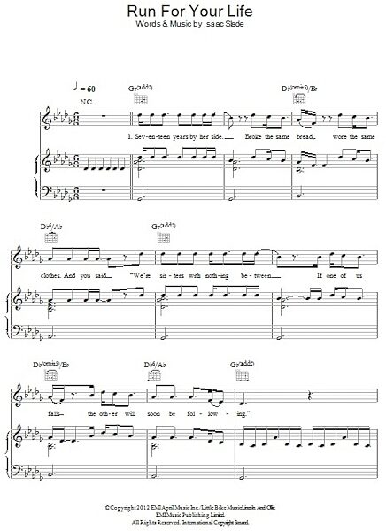 open zoom image for Run For Your Life - Piano/Vocal/Guitar, New, Main