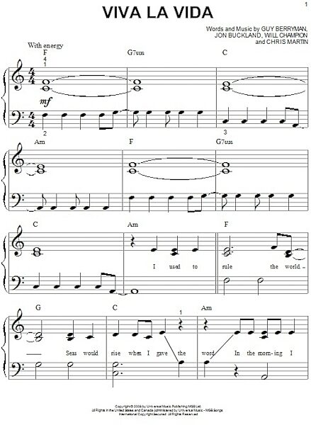 open zoom image for Viva La Vida - Big Note Piano, New, Main