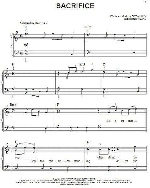 open zoom image for Sacrifice - Easy Piano, New, Main