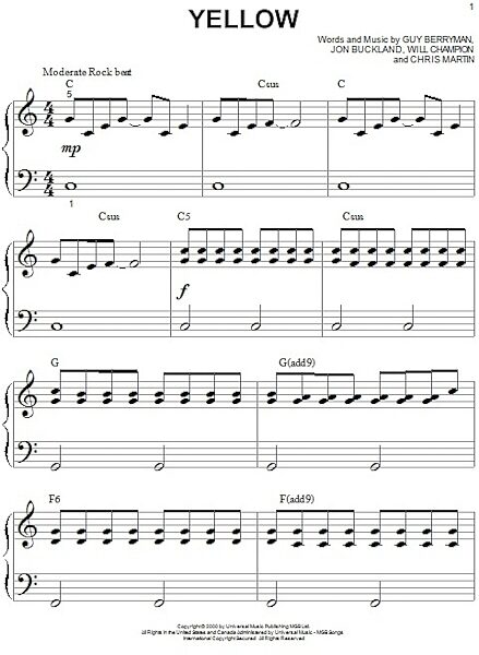 open zoom image for Yellow - Big Note Piano, New, Main