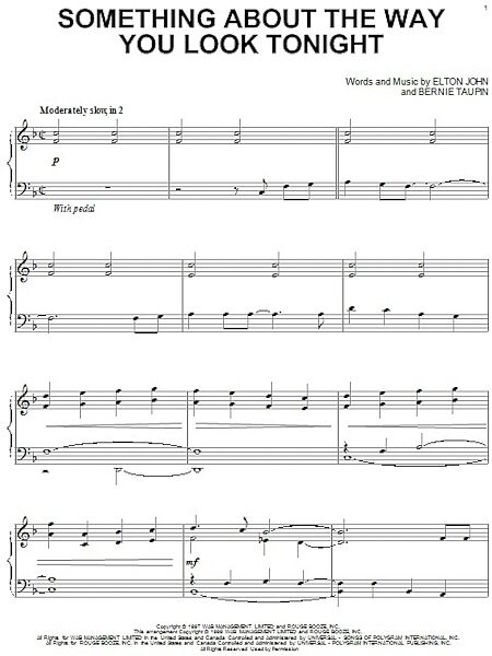 open zoom image for Something About The Way You Look Tonight - Piano Solo, New, Main