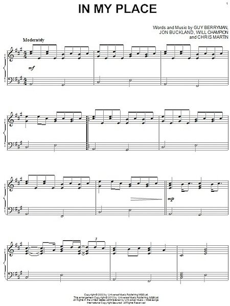 open zoom image for In My Place - Piano Solo, New, Main