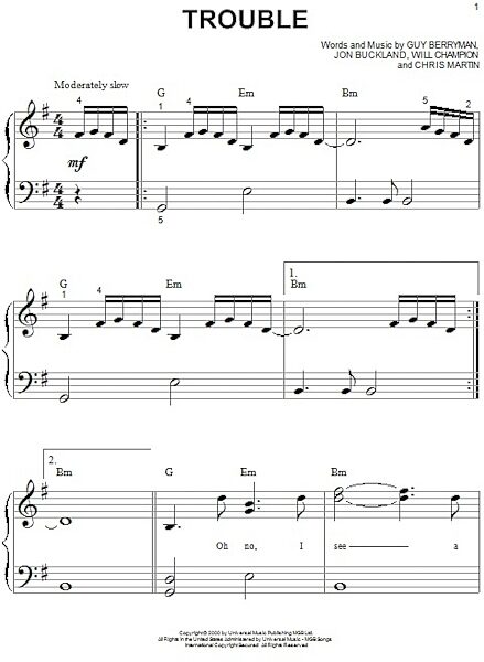 open zoom image for Trouble - Big Note Piano, New, Main