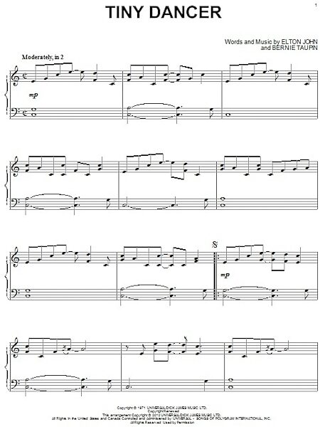 open zoom image for Tiny Dancer - Piano Solo, New, Main