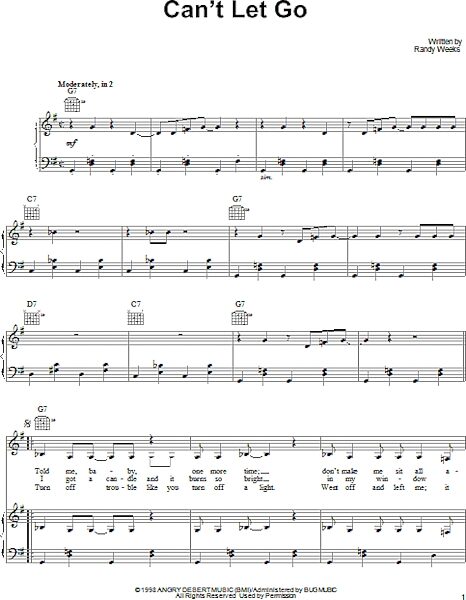 open zoom image for Can't Let Go - Piano/Vocal/Guitar, New, Main