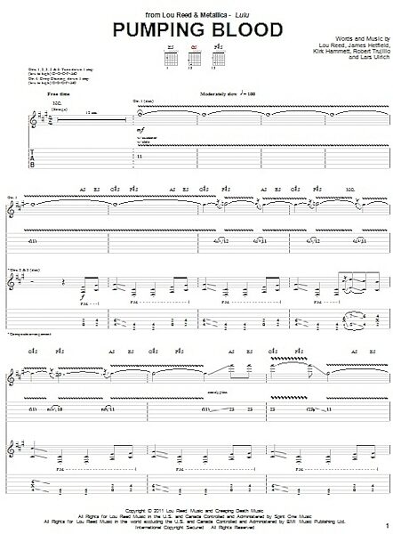 open zoom image for Pumping Blood - Guitar TAB, New, Main