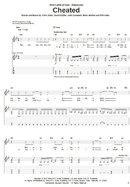 open zoom image for Cheated - Guitar TAB, New, Main