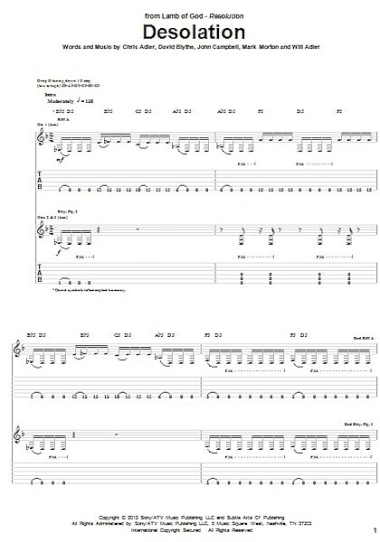 open zoom image for Desolation - Guitar TAB, New, Main