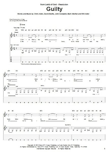 open zoom image for Guilty - Guitar TAB, New, Main