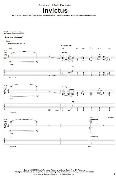 open zoom image for Invictus - Guitar TAB, New, Main