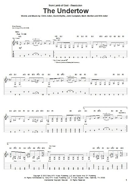 open zoom image for The Undertow - Guitar TAB, New, Main