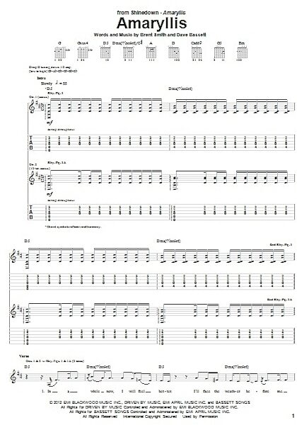 open zoom image for Amaryllis - Guitar TAB, New, Main