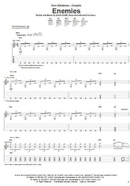 open zoom image for Enemies - Guitar TAB, New, Main
