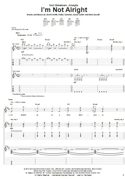open zoom image for I'm Not Alright - Guitar TAB, New, Main