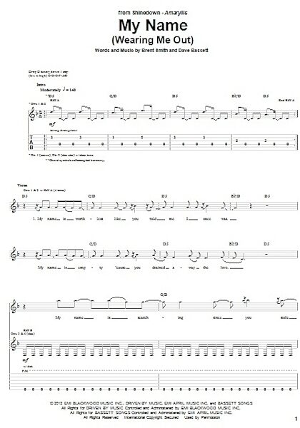 open zoom image for My Name (Wearing Me Out) - Guitar TAB, New, Main