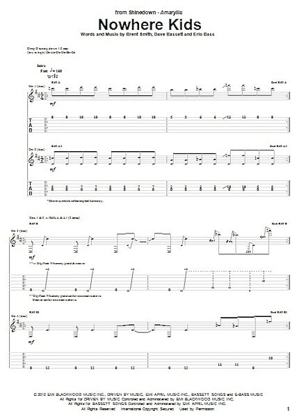 open zoom image for Nowhere Kids - Guitar TAB, New, Main