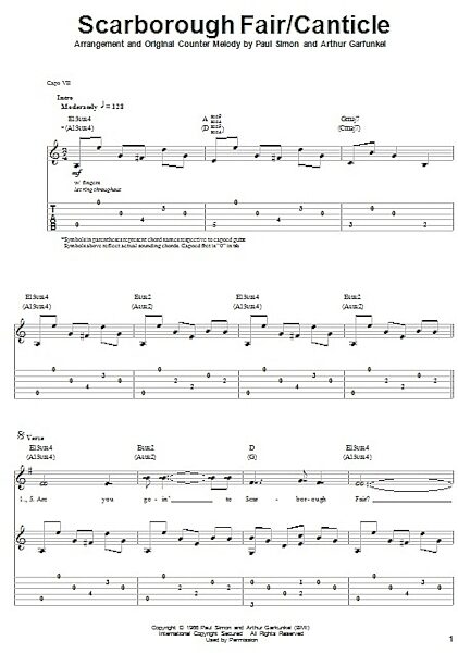 open zoom image for Scarborough Fair/Canticle - Guitar Tab Play-Along, New, Main