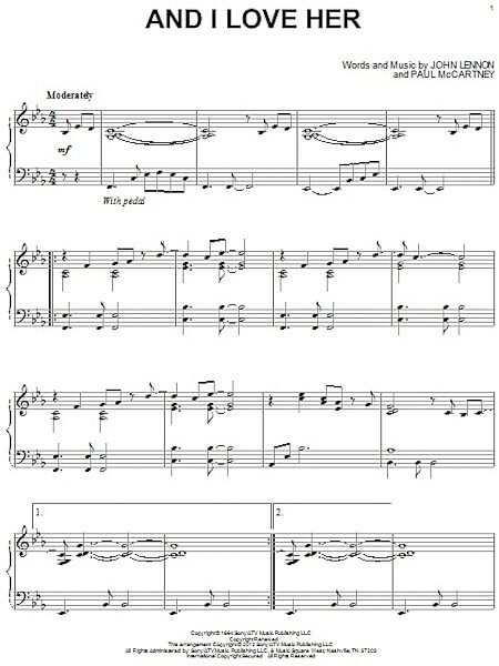 open zoom image for And I Love Her - Piano Solo, New, Main
