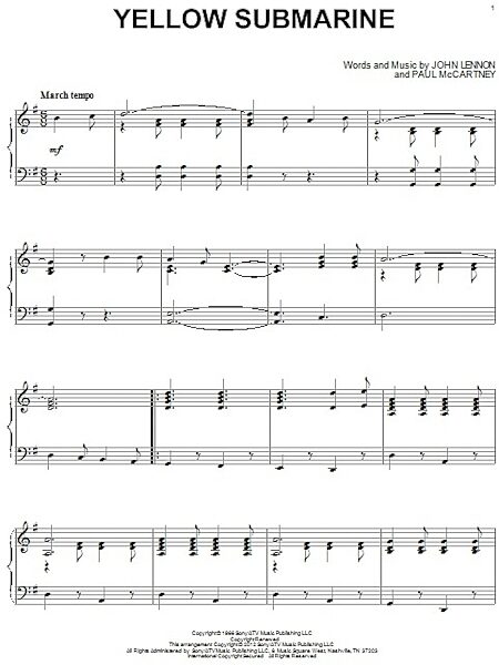 open zoom image for Yellow Submarine - Piano Solo, New, Main