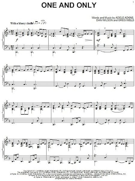 open zoom image for One And Only - Piano Solo, New, Main