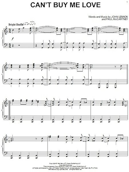 open zoom image for Can't Buy Me Love - Piano Solo, New, Main
