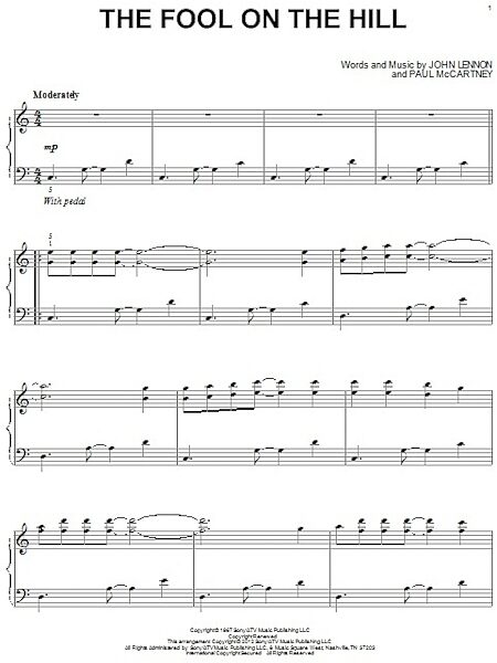 open zoom image for The Fool On The Hill - Piano Solo, New, Main